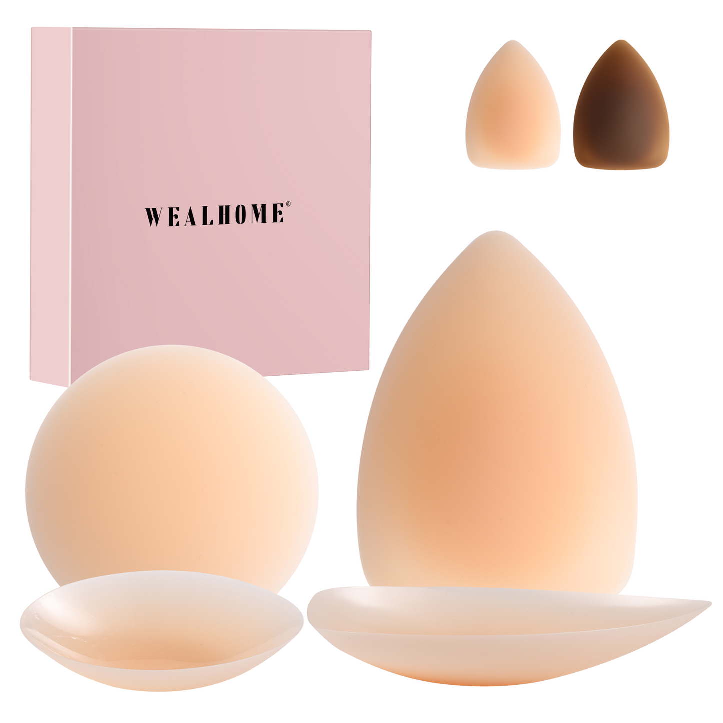 Nipple Covers,2 Shades Resuable Seamless Cakes Nipple Cover No Show, Adhesive Waterproof Silicone Nipple Cover-Large/Cream