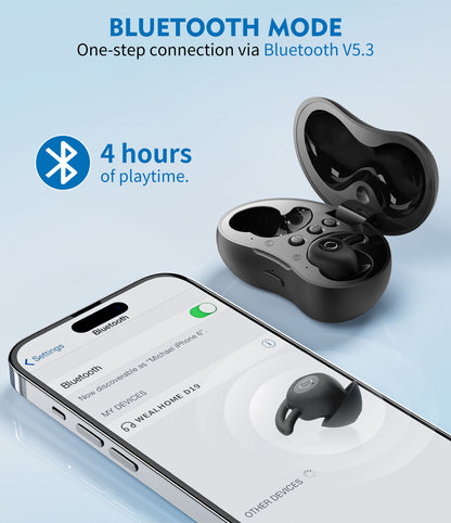 Sleep Earbuds Sound Machine Comfortable Fit for Sleeping, Bluetooth Wireless 40h Playtime (Black）)